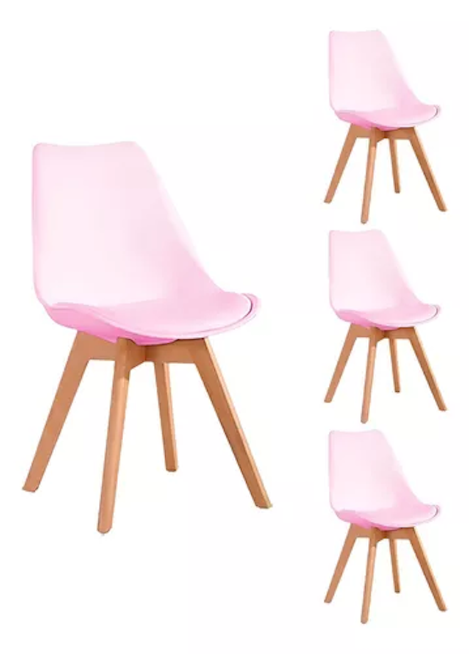 2 SILLAS EAMES ASIENTO ACOLCHADO PATAS MADERA *ENVIO INCLUIDO*