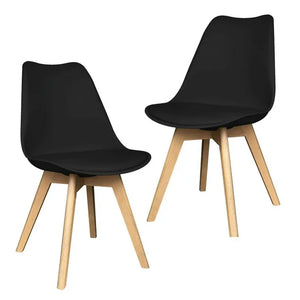 2 SILLAS EAMES ASIENTO ACOLCHADO PATAS MADERA *ENVIO INCLUIDO*