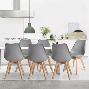 2 SILLAS EAMES ASIENTO ACOLCHADO PATAS MADERA *ENVIO INCLUIDO*
