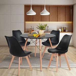 2 SILLAS EAMES ASIENTO ACOLCHADO PATAS MADERA *ENVIO INCLUIDO*
