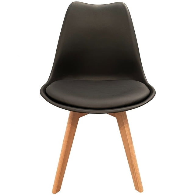2 SILLAS EAMES ASIENTO ACOLCHADO PATAS MADERA *ENVIO INCLUIDO*