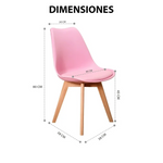 2 SILLAS EAMES ASIENTO ACOLCHADO PATAS MADERA *ENVIO INCLUIDO*